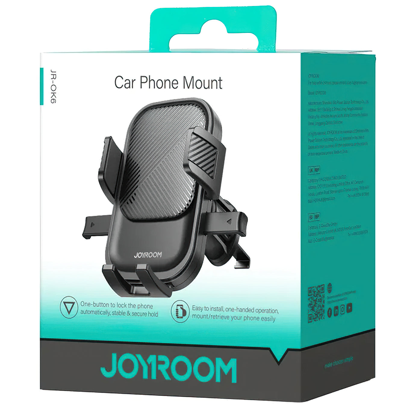 Autohalterung Joyroom JR-OK6 Vent, 4,7 Zoll - 6,8 Zoll, Schwarz