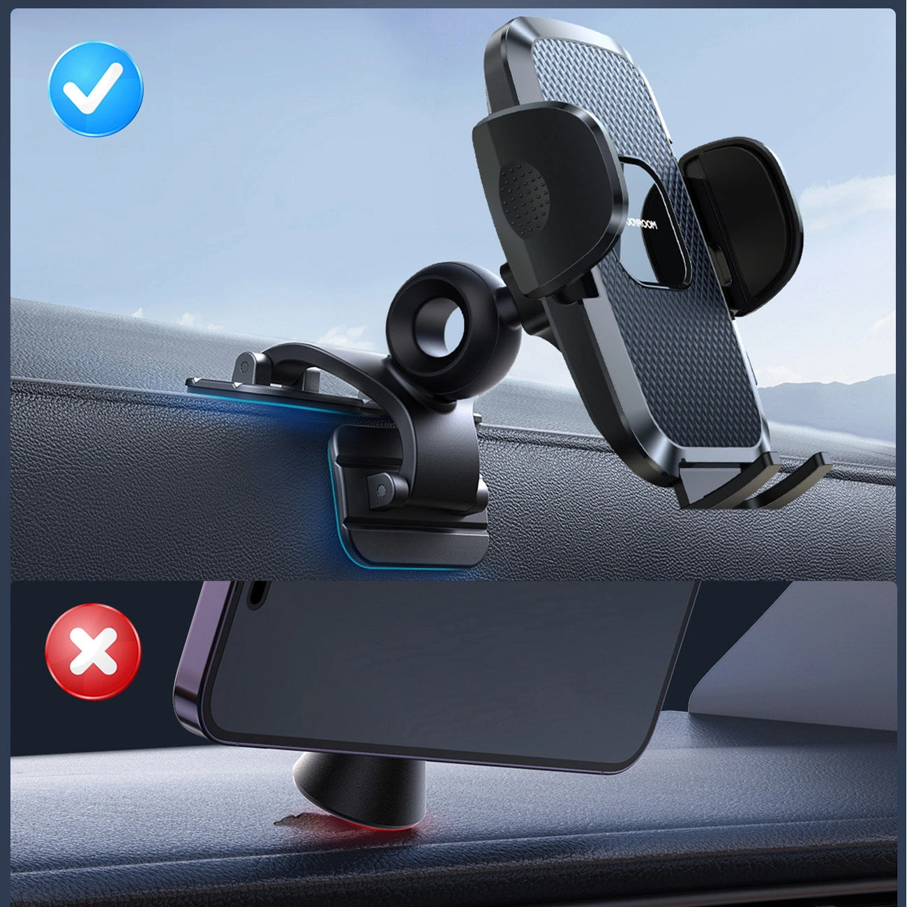 Autohalterung Joyroom JR-ZS259-3 Dash, 4,7 Zoll - 6,9 Zoll, Schwarz