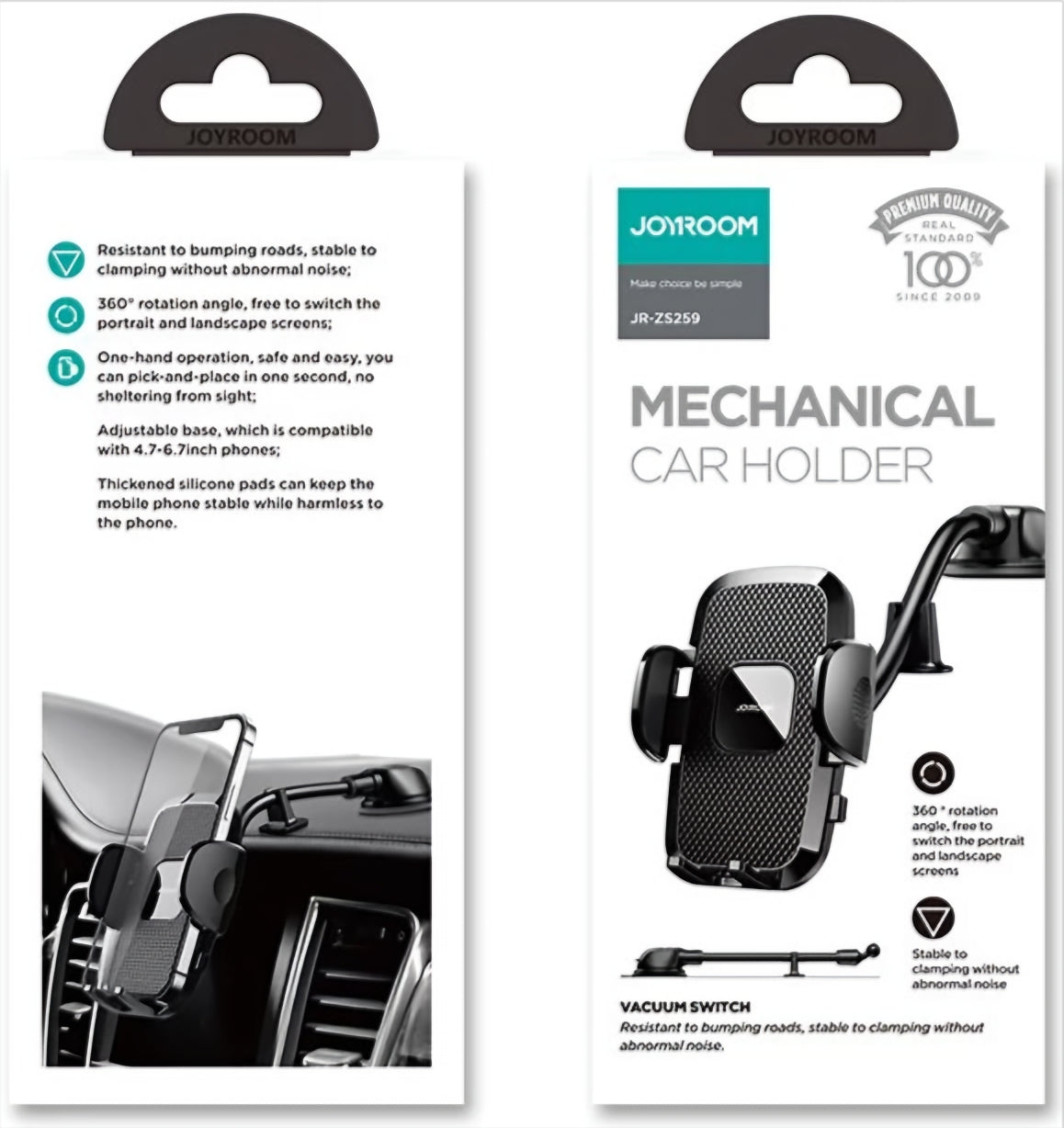 Joyroom JR-ZS259 KFZ-Halterung | Dashboard | 360° | Schwarz