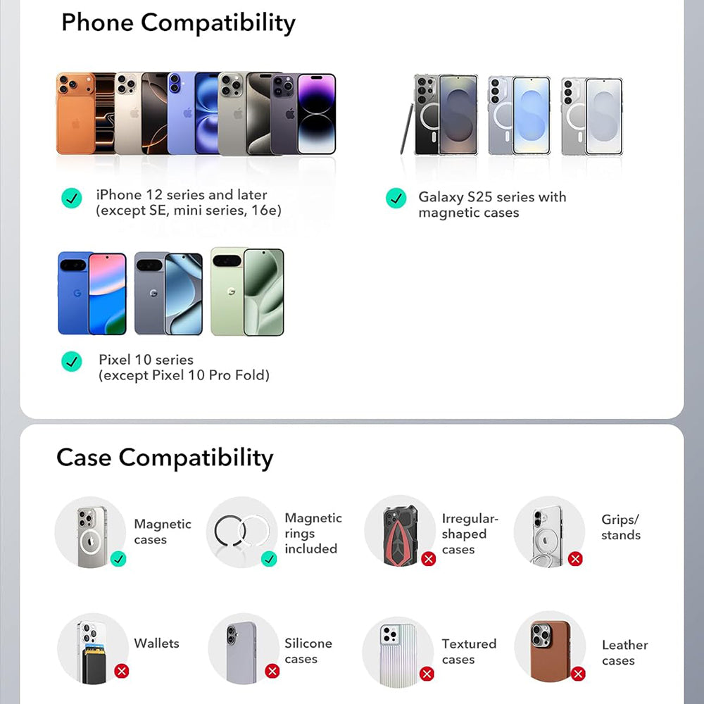 Magnetische Autohalterung ESR OmniLock Vent, Universal, Schwarz