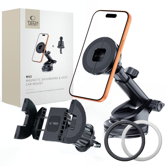 Magnetische Autohalterung Tech-Protect N62 2in1, Universal, Schwarz