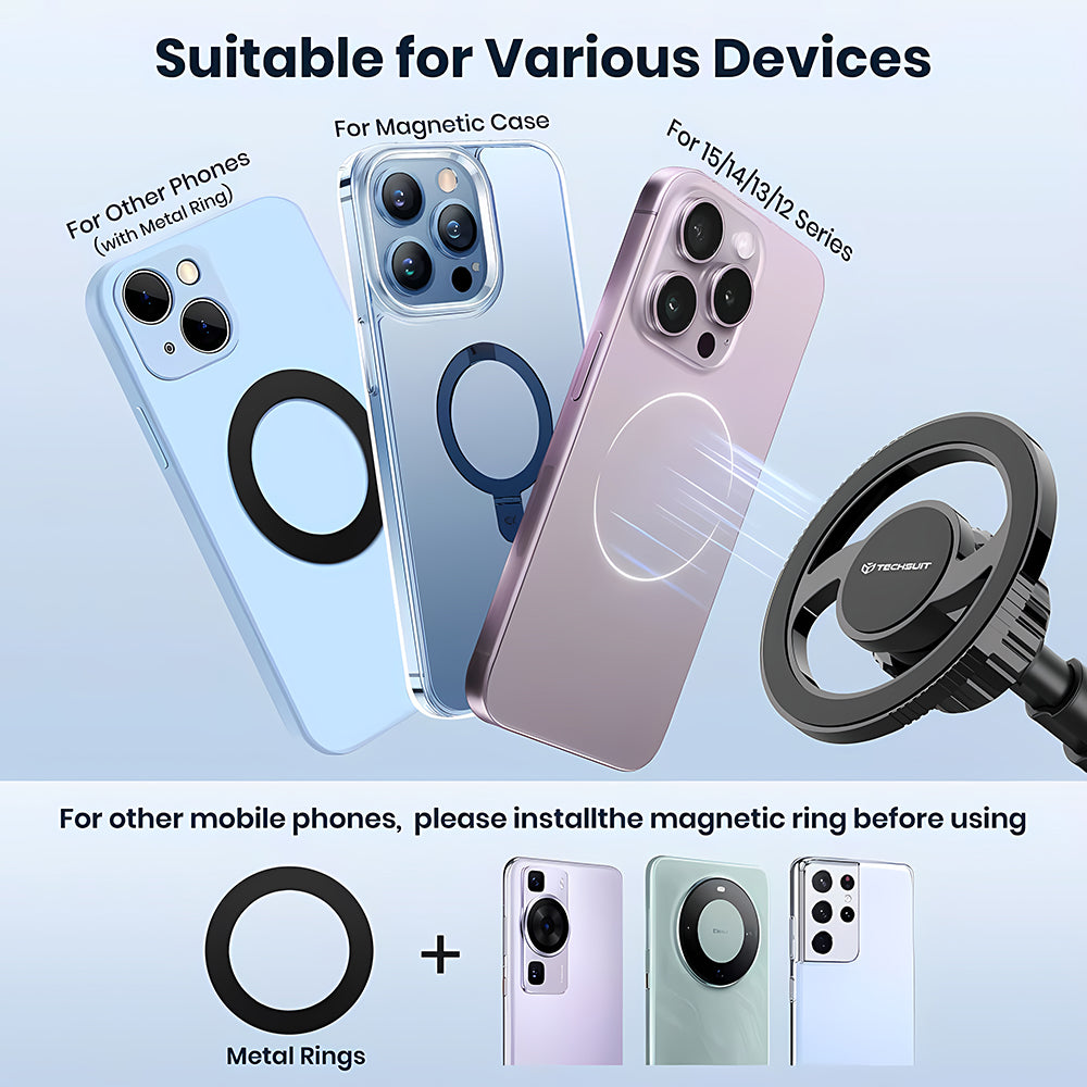 Autohalterung Magnetic Techsuit S12, Universal, Schwarz