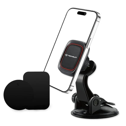 Magnetische Autohalterung Techsuit S6, Universal, Schwarz Rot