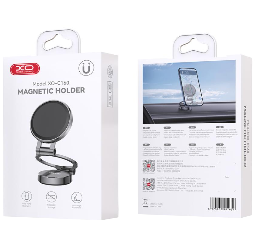 Magnetische Auto-Halterung XO Design C160, Universal, Schwarz