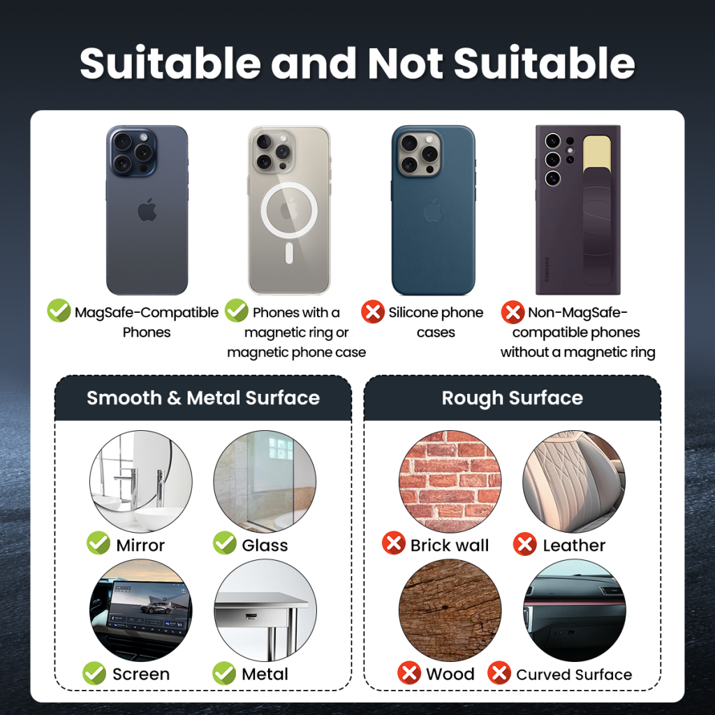 Magnetische Autohalterung XO Design C155, Universal, Schwarz