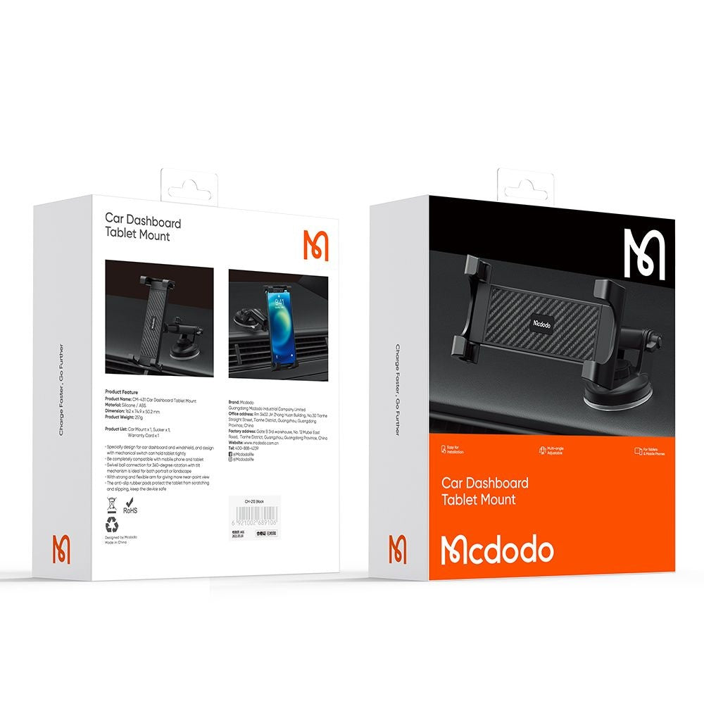 Autohalterung McDodo CM-4310, 4,7 Zoll - 12,9 Zoll, Schwarz