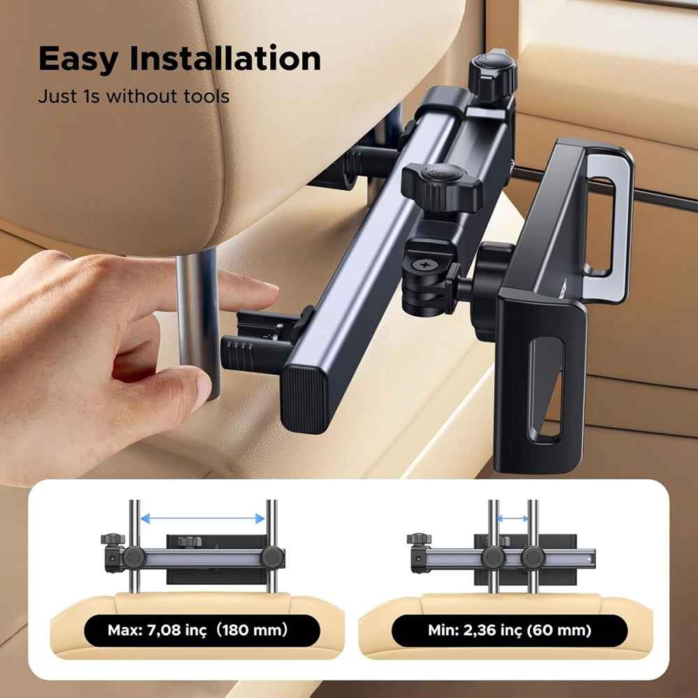 Auto-Kopfstützenhalter UGREEN LP904 (55443), 4,7 Zoll - 9,8 Zoll, Schwarz