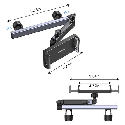 Auto-Kopfstützenhalter UGREEN LP904 (55443), 4,7 Zoll - 9,8 Zoll, Schwarz