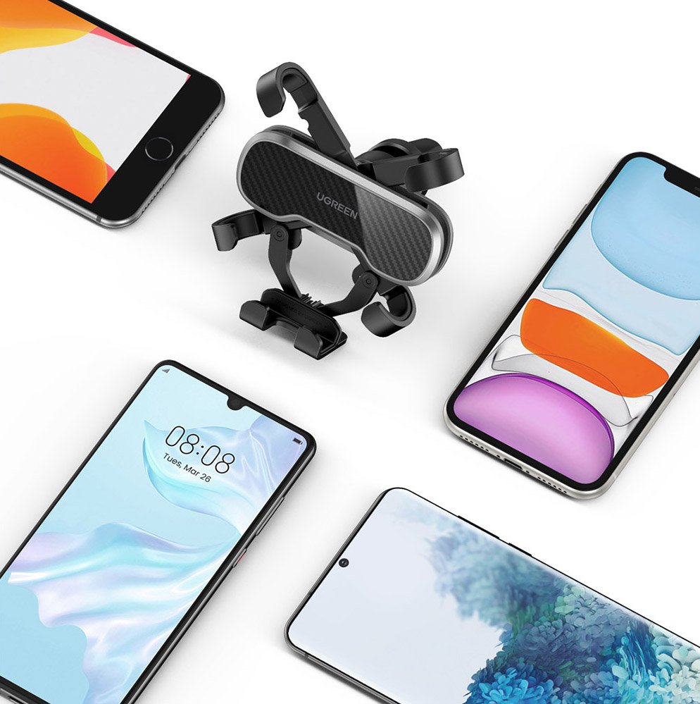 UGREEN Gravity Air Vent 2 Universal Car Holder, Black