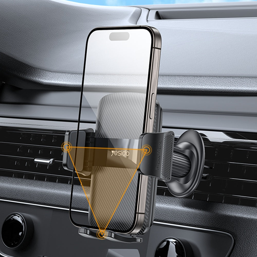 Yesido C251 Car Holder, 4.8inch - 7.2inch, Black