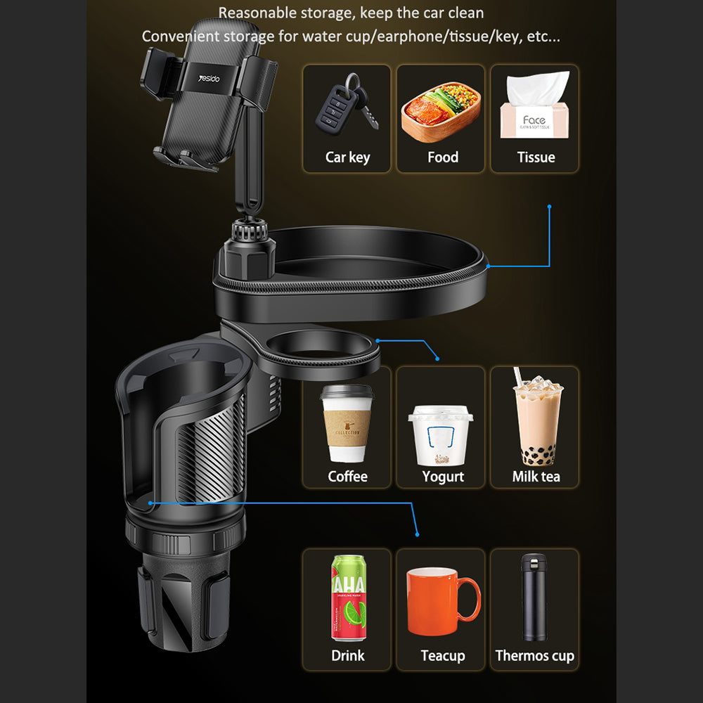 Autohalterung Yesido C274, 4,7 Zoll - 7,2 Zoll, Schwarz