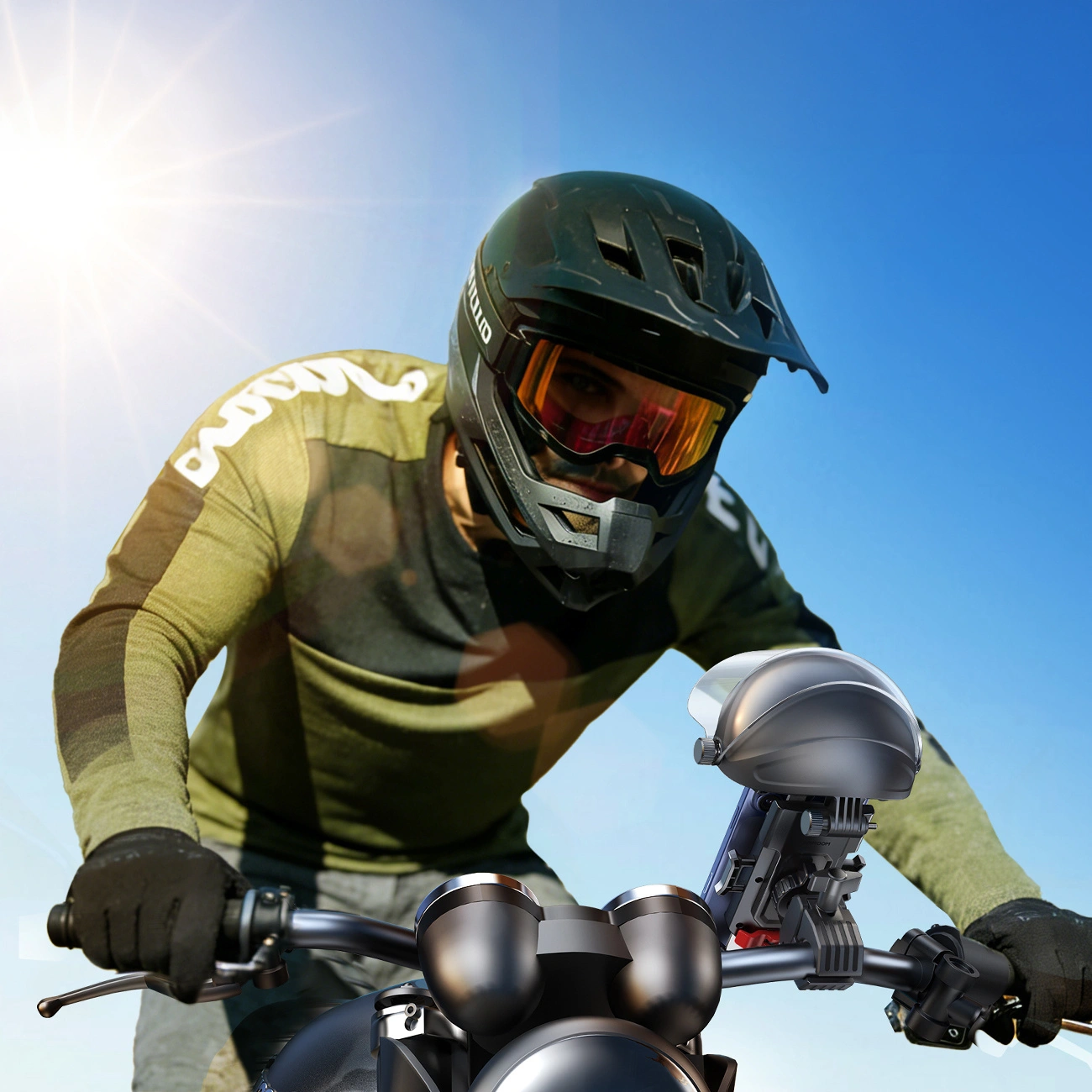 Fahrrad- und Motorradhalter mit Sonnenschutz Joyroom JR-ZS526, 4,7 Zoll - 7 Zoll, Schwarz