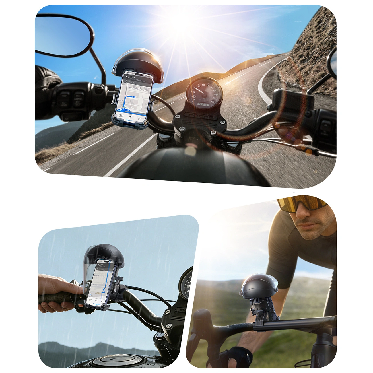 Fahrrad- und Motorradhalter mit Sonnenschutz Joyroom JR-ZS526, 4,7 Zoll - 7 Zoll, Schwarz