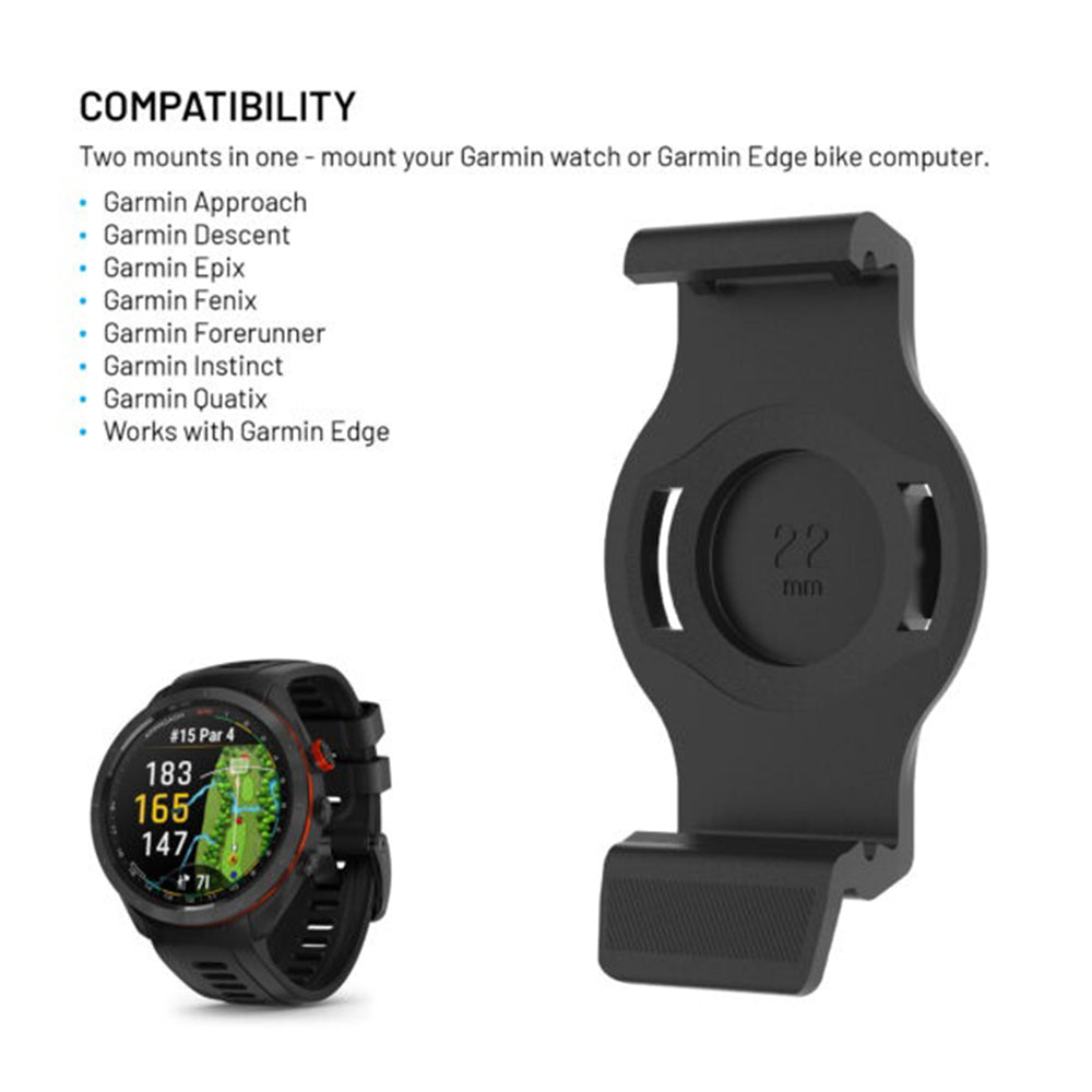 Fahrradhalterung Fixed für Garmin Watch 22mm / Edge Computer, Schwarz