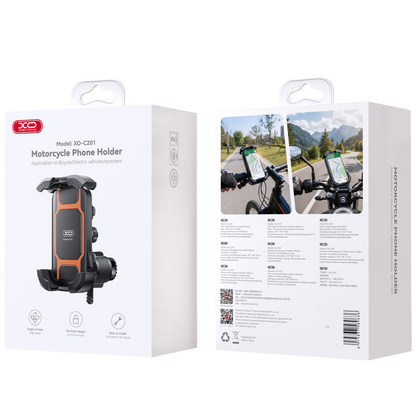 Fahrrad- und Motorradhalter XO Design C201, 4,5 Zoll - 7 Zoll, Schwarz Orange
