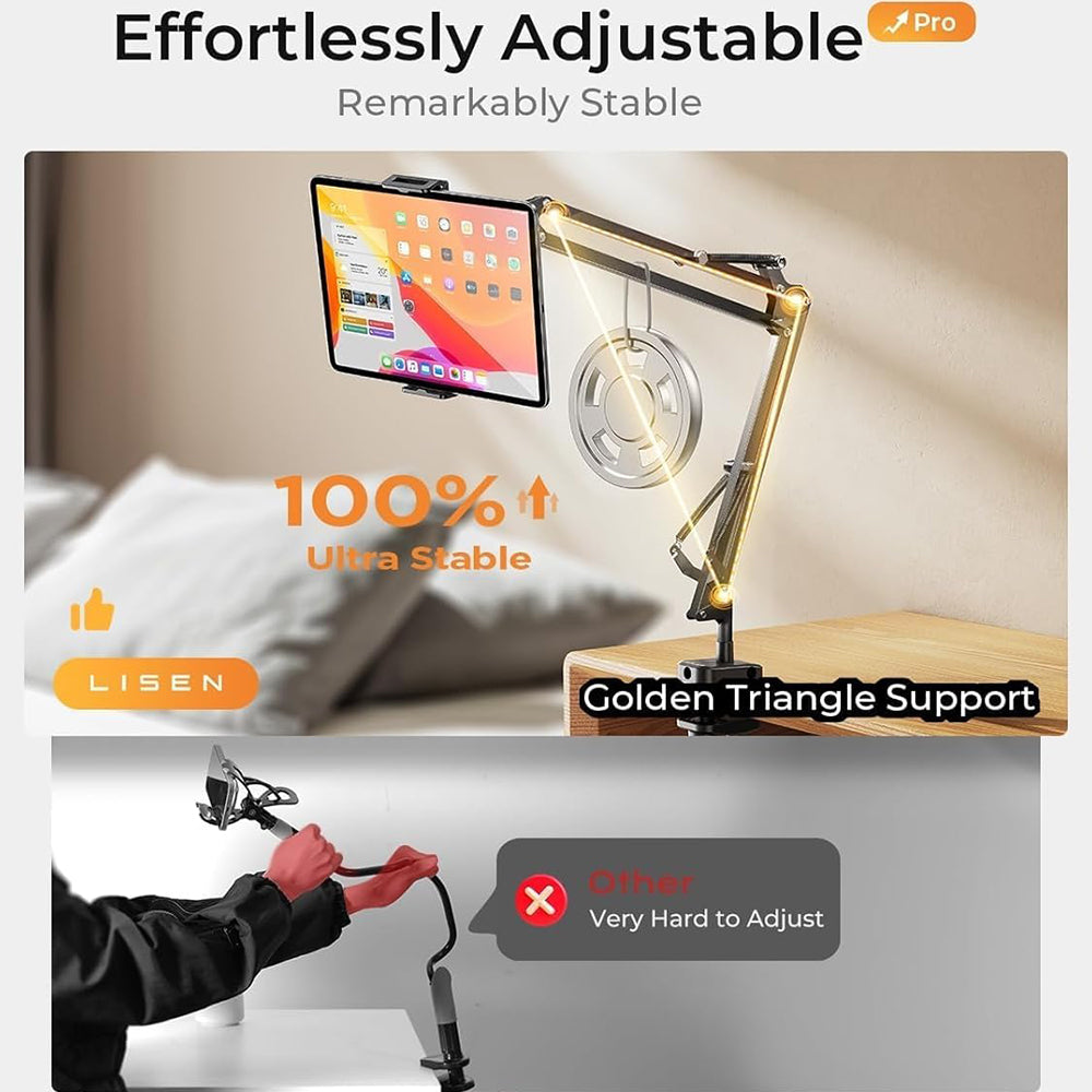 Lisen Bürohalterung für Telefon / Tablet, 4,7 Zoll - 12,9 Zoll, Schwarz YL0223060007