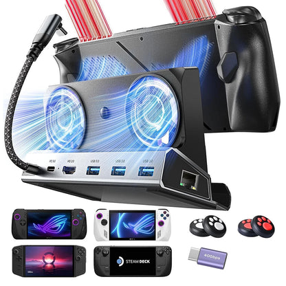 Hub-Ständer mit Kühler Lisen S1 für ROG / Lenovo / Razer / Aya / Logitech / Onexplayer Serie, Schwarz YL0423110005