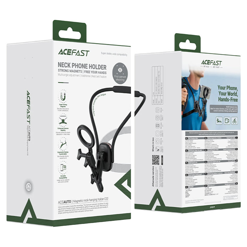 Magnetischer Nackenhalter Acefast E32, Universal, Schwarz