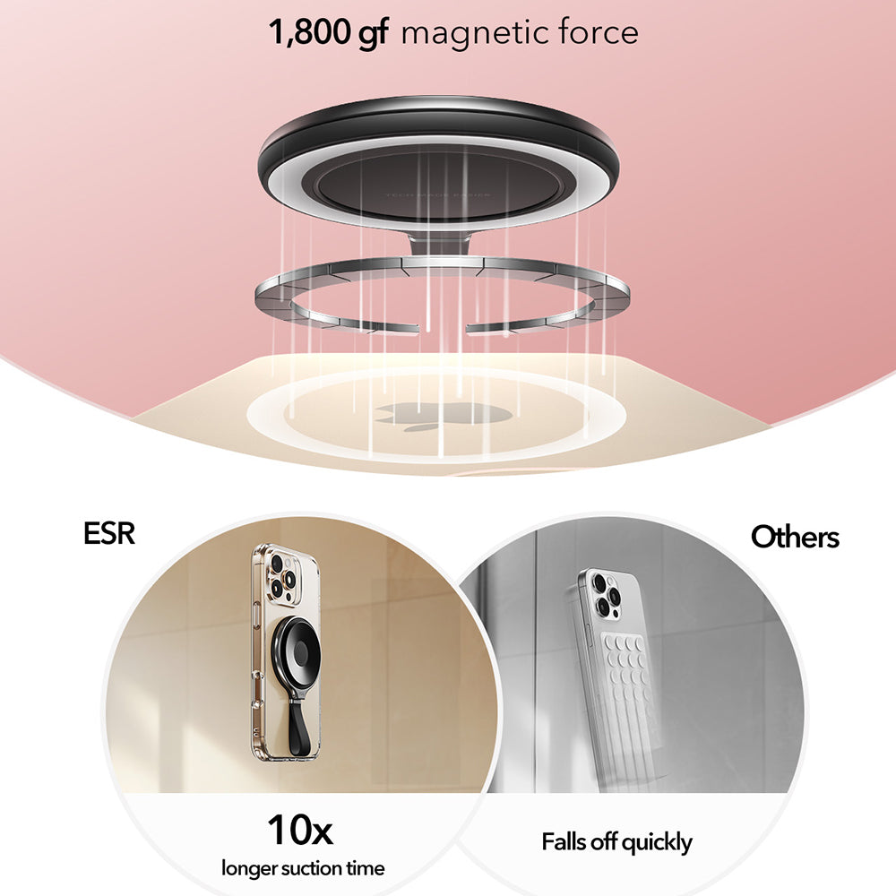 ESR HaloLock Leder Ringhalter, Universal, Schwarz