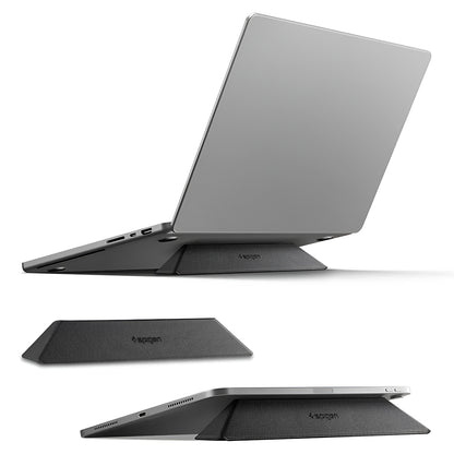 Spigen Slim Fold LD201-S6 Ständer für Laptop max. 14 Zoll, Schwarz AMP11115