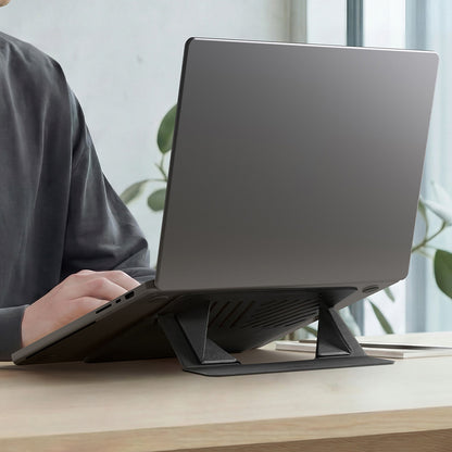 Spigen Slim Fold LD201-S6 Ständer für Laptop max. 14 Zoll, Schwarz AMP11115