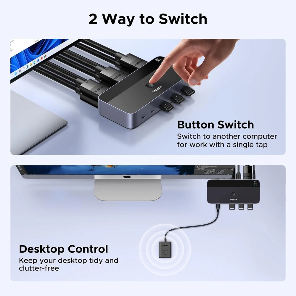 Switch Video DisplayPort UGREEN AK700 (55851), Grau