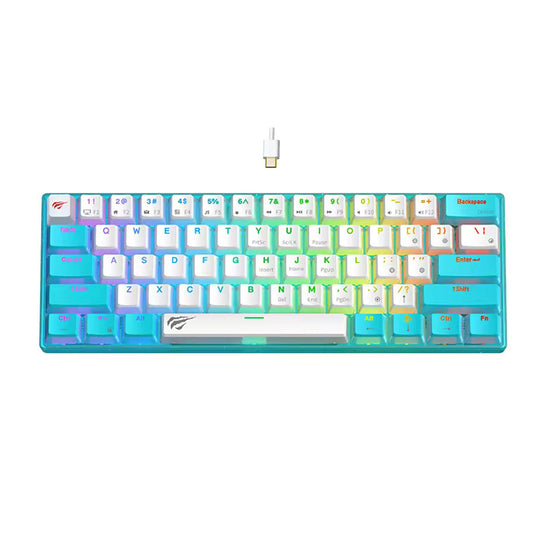 HAVIT KB903L Gaming Keyboard, RGB, 1.8m, White Blue