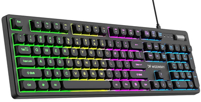 Gaming-Tastatur Wired USB WZK WKG-200, RGB, 1,5 m, Schwarz