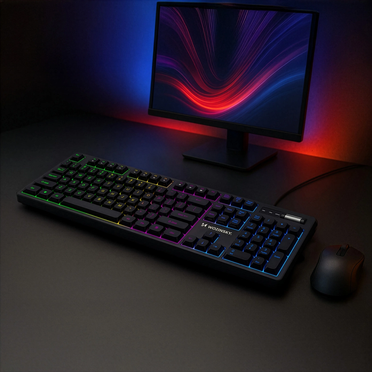 Gaming-Tastatur Wired USB WZK WKG-200, RGB, 1,5 m, Schwarz
