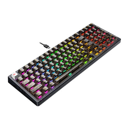 Gaming-Tastatur Wired USB HAVIT KB875L, RGB, 1,8m, Schwarz Transparent