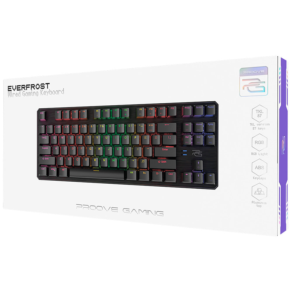 Gaming-Tastatur Wired USB Proove Everfrost, RGB, 1,8m, Schwarz CKEVEN00000401