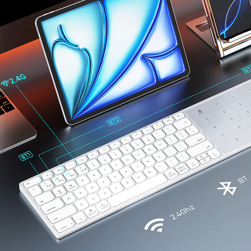 Drahtlose Tastatur DUX DUCIS LK, BT / Wi-Fi, Weiß