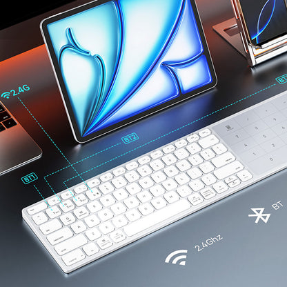 Drahtlose Tastatur DUX DUCIS LK, BT / Wi-Fi, Weiß