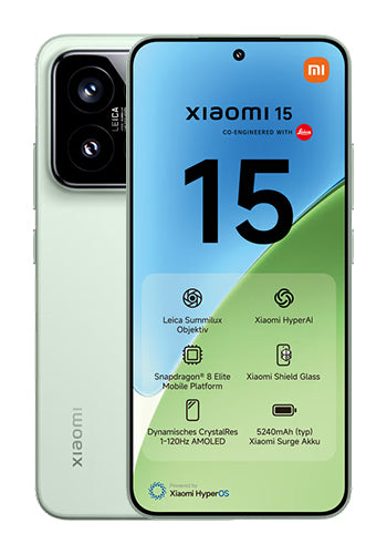 Mobiltelefon Xiaomi 15 5G Dual SIM, 512GB, 12GB, Grün MZB0ITWEU