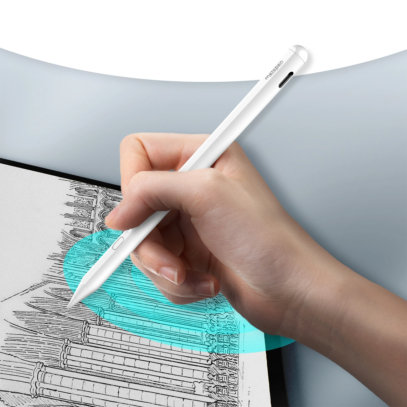 Touch Pen Metapen A11 für Apple iPad, Active Version, Weiß ME-APP412