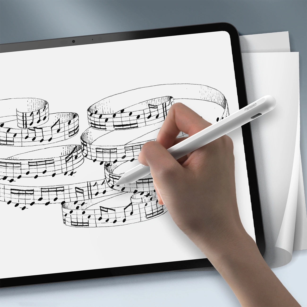 Touch Pen Metapen A11 für Apple iPad, Active Version, Weiß ME-APP412