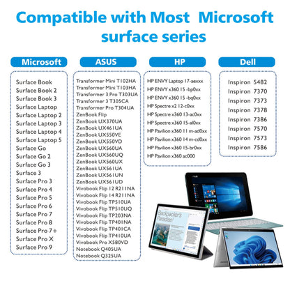 Touch Pen Techsuit F97 für Microsoft Surface, Aktive Version, Schwarz