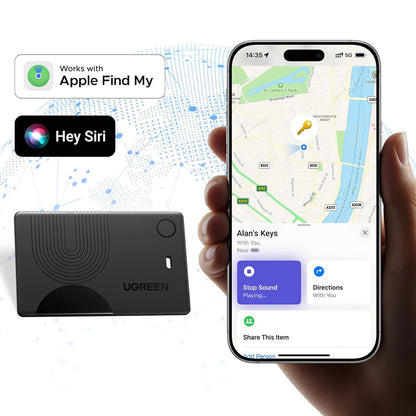 UGREEN SmartTag Smart Finder Slim 2 CM920 (75120A) für iOS-Serie, 2 Stück Set, Schwarz