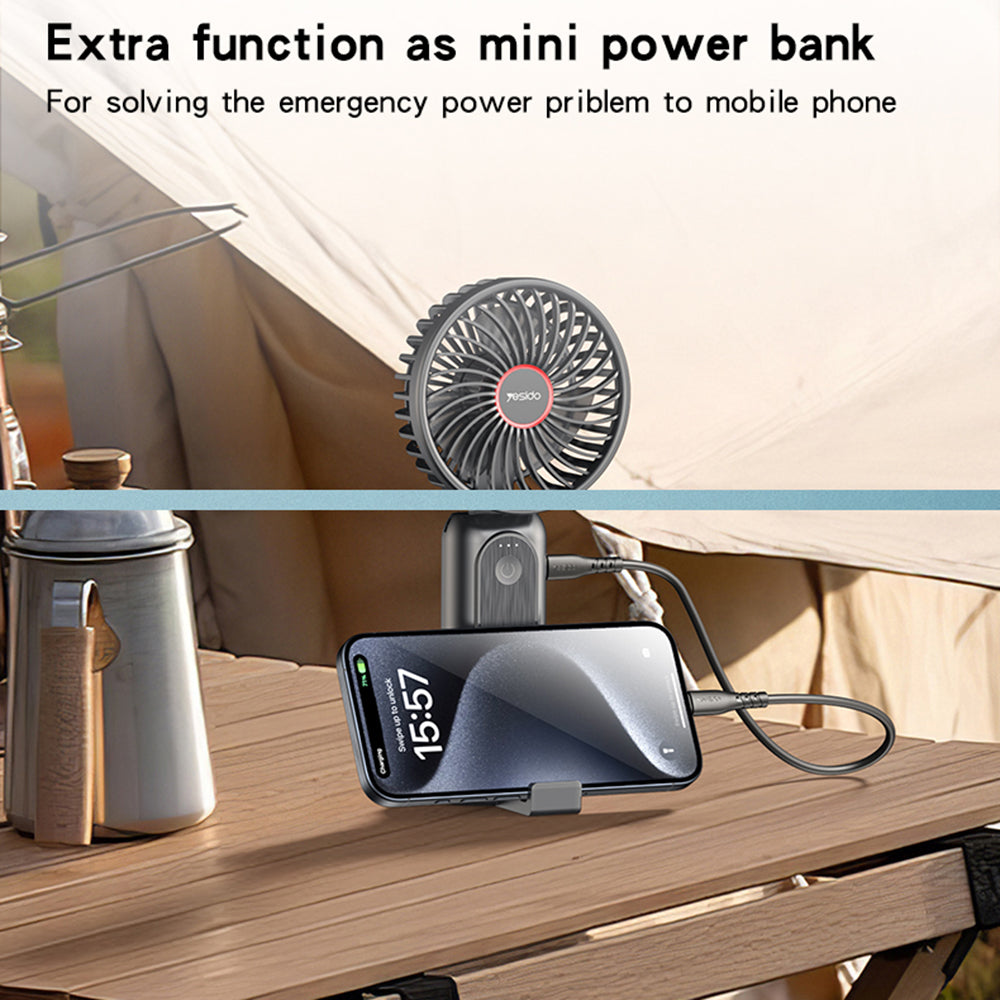 Tragbarer Ventilator Yesido YF10, Schwarz