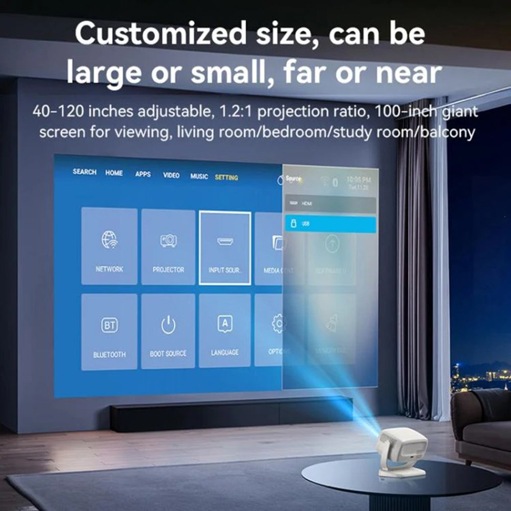 Videoprojektor Yesido TV13, 720P, 190ANSI, Android 9.0, Weiß